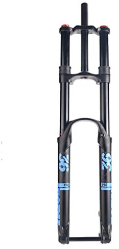 DH Downhill Mountain Bike Suspension Fork 26 27.5 29 Inch Travel 160mm MTB Air Fork Rebound Adjust Double Shoulder Bicycle Front Fork Thru Axle 15x110mm (Color : Blue, Size : 26'')