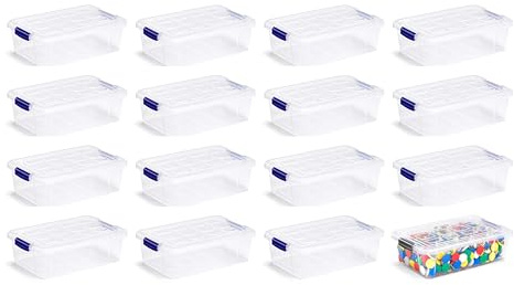 Homelandia - 24x Scatola Ordinazione Piccola 12 x 8 x 3,6 cm 200 ml - Scatola portaoggetti con coperchio - Scatola impilabile piccoli oggetti - Scatola frigorifero