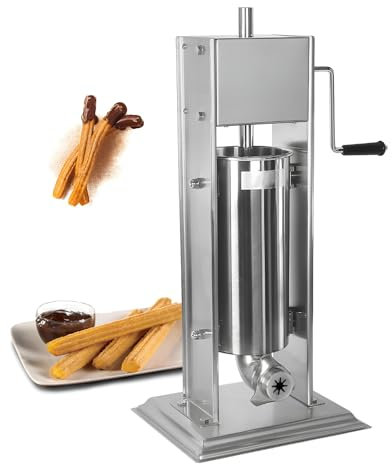 Commercial Manual Churro Maker, Stainless Steel Manual Spanish Donut Maker Machine, Detachable Churro Fruit Jam Filling Machine with 4 Nozzles, for Home Restaurants Cafeterias Bakeries