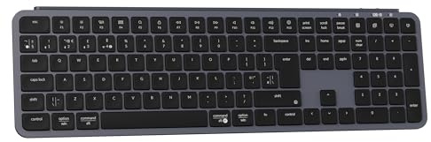 Keychron B6 Pro Quiet Key Full Size Ultra-Slim Wireless Keyboard, ZMK Programmable Bluetooth 5.1/2.4 GHz/Wired with Ultra-Long Battery Life Low Profile for Mac Win Linux System - Space Gray(UK Layout)