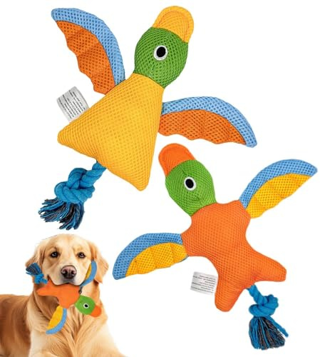Hundespielzeugseil, Quietschendes Hundespielzeug, Spielzeug zum Zahnen, Dol Toys Toys Dog Toys, flauschiges Tier mit Seilknoten, interaktive Spiele für kleine, mittlere und große Rassen, f