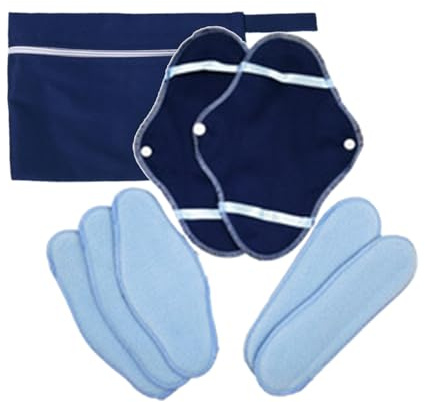 8 Stück Menstruationseinlagen aus Stoff, wiederverwendbar, waschbar, tragbar, faltbar, atmungsaktiv, weich, Damenbinden