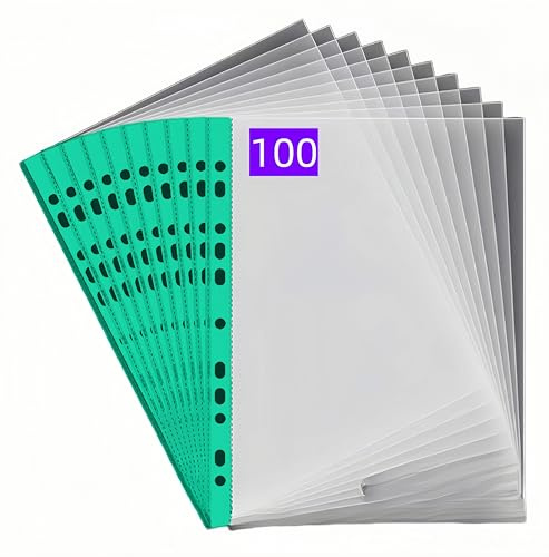 PUTOAHAO 100 Stück Klarsichthüllen A4 Glasklar,0,06mm Klarsichtfolien A4,Gr