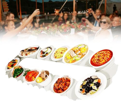 Tocadiscos de fiesta para mesas rectangulares, diseño modular fácil de montar, bandeja de cocina de 1,8 m para servir y exhibir alimentos