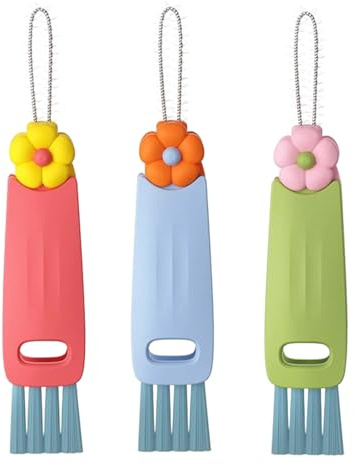 VBSYUYQ 3 Pack 3-in-1 Crevice Brushes for Cup Lid Bottle Cleaning