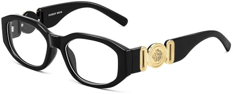 FEISEDY Retro Trendy Blue Light Glasses Women Men Vintage 90s Small Narrow Square Eyeglasses B0316