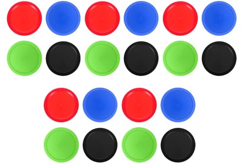 Toddmomy Discos de Hockey de Aire de 64 MM 20 Piezas de Plástico Multicolor Rojo Azul Negro Verde Repuestos para Mesas de Hockey sobre Hielo de Mesa Accesorios para Juegos
