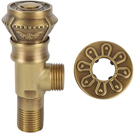 Valvola ad angolo Valvola di arresto incessante dell'acqua calda fredda in ottone stile europeo vintage Lavello dell'acqua Coperchio decorativo della della toilette del bagno