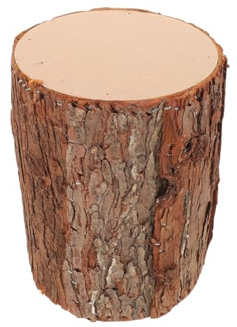 Hemobllo Support Forme de Souche Arbre Porte-Bougie Bois Réaliste pour Sapin de Noël Centre de Table Décoratif Souche de Décoration Naturelle