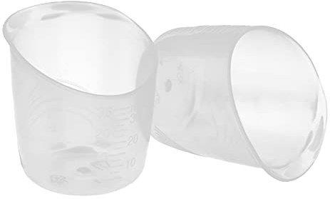 Generic Set di Misurini per Bambini 2 Pezzi in Plastica Senza BPA per Latte in Polvere e Medicinali Trasparente con Scala Trasparente