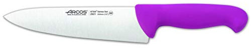 Arcos Serie 2900 - Coltello da Chef Coltello da Cucina - Lama Acciaio Inossidabile Nitrum 200 mm - Manico Polipropilene Colore Porpora
