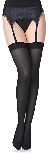 Merry Style Damen Mikrofaser Strapsstrümpfe MS 799 40 DEN (Schwarz, XL-XXL (46-50))