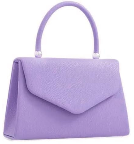 LeahWard Women's Faux Leather Clutch Bag,Top Handle Wedding Handbags (Lilac)