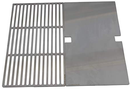 Grillrost + Grillplatte Kombination Edelstahl 1.4301 Ersatzrost p. f. Grills Weber Spirit E-210 + EO210 ab Modell 2013 / E 210 EO 210 / + Spirit II + Spirit E-310 / E-325 / E-335 ab Modell Bj. 2025