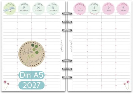 SinnWunder / 2027 / Wochen-Kalendereinlage/Din A5 / Spalten/CosySinn