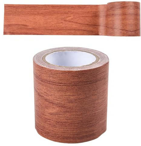 Selbstklebendes Reparaturband, 57 mm breit, 4,57 m, Klebeband in Holzmaserungsoptik, selbstklebendes Reparaturband mit Holzeffekt, Tapetenbordüre mit Holzmaserung zur Reparatur von Möbelkratzern (B)