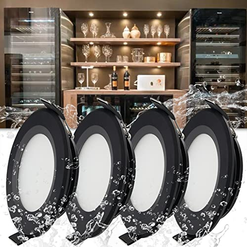 Szzilian LED Einbaustrahler 12V, 2,50W LED Spot Einbauleuchten, Dimmbar, 50-60mm Lochdurchmesser, IP64 Flach Einbauspots für Wohnmobil Boot Wohnwagen Auto Camper Yacht Möbel, 3000K Warmweiß, 4er Pack