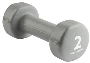 Wonder Core Hantel Neopren Hexagon, Gewichte Hantel - Grau - 1x 2 KG - Workout Fitness Krafttraining Zubehör