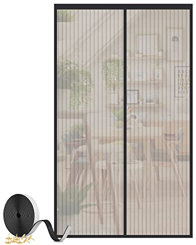 Magnet Fliegengitter Tür, Insektenschutz Balkontür 100x210cm, Kinderleichte Klebemontage Ohne Bohren, Vorhang für Balkontür Wohnzimmer Schiebetür Terrassentür