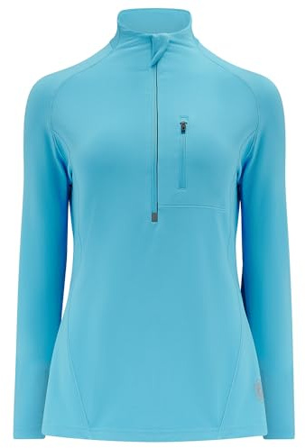 Time To Run Long Sleeve Running/Gym/Sports Top For Women Thermal Breathable Quick Dry Shirt Ideal For Winter With Chest Pocket & Thumbloops 14 Atoll Blue