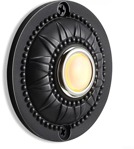 Für FACULX Retro-Türklingel-Druckknopf, antike elektrische LED-Glocke, klassischer Wand-Türklingel-Druckknopf, einfache Installation und stabil