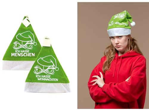 Annastore 4 x Nikolausmütze aus Plüsch mit Bommel - Weihnachtsmützen
