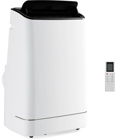 HOMFME Mobile Air Conditioner, 4 in 1 Portable Air Conditioning Unit with 3 Speeds, 24H Timer, Remote Control, Digital Display, Air Cooling Fan Mobile AC Unit for Home Office Garage