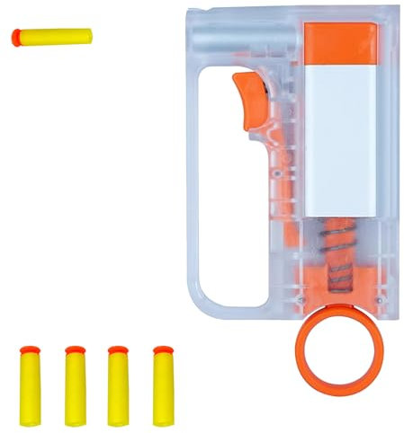Spielzeug Pistole, Einzelschuss-Modus Soft Bullet Gun Schwamm Soft Bullet Schaumstoff-Blaster Kompakt Und Tragbar SpritzgießEn Einfach Zu Bedienen Weite Reichweite, 14+Kinder, transparent