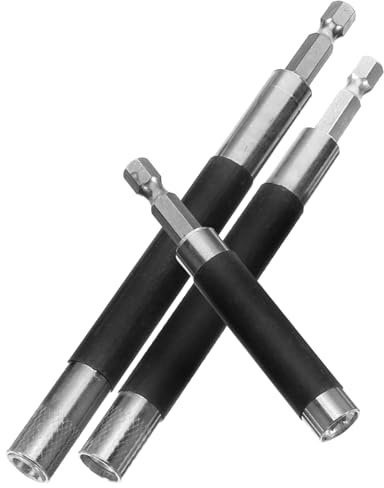 IWOWHERO Portainserti Magnetico Telescopico 3 Pezzi Asta Di Prolunga Regolabile 80-140 Mm, Adattatore Per Trapano Impugnatura Antiaffaticamento, Accessori Per Cacciavite Per Lavori in Spazi Ristretti