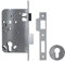 Amig - Serratura da incasso per porte in legno | Entrata: 60mm | Quadrello - Foro: 70mm | Quadro: 8mm | Cilindro a profilo europeo | Con bocchette e riduttore: 6mm | Acciaio inossidabile opaco