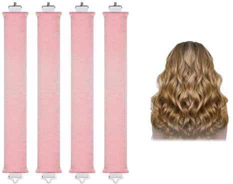 4PCS Heatless Curlers Set,Heatless Curling Rod Overnight,heatless curl rods | Heatless Hair Curlers,Soft Hair Roller Rods with Hook,Heatless Curling Set,Overnight Curls Hair Curlers,heatless curling rods