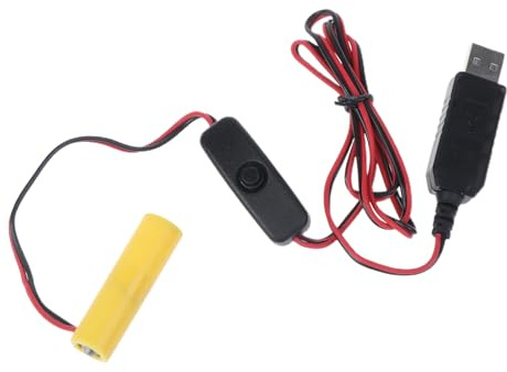 CHIZISX Battery Eliminators,USB-zu-DC-Kabel für AA-Batterien, USB-Stromversorgungskabel mit Schalter, ersetzt 1 AA-Batterien für LED-Streifen