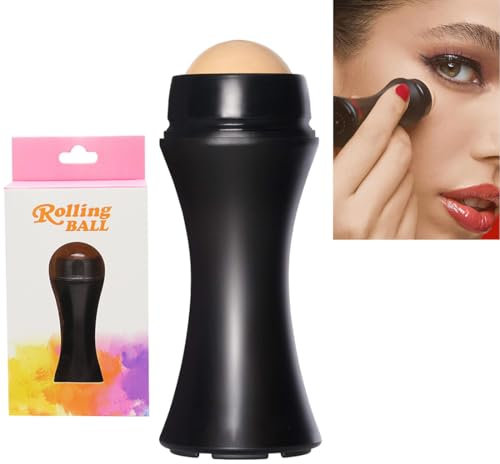 Volcanic Roller, Roller Viso, Rullo per Viso con Pietra Vulcanica, Oil Absorbing Roller, Opacizzante, Istantaneo e Riutilizzabile, Assorbe l'olio in eccesso per la Pulizia del Viso Ideale