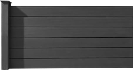 HORI Sichtschutzzaun Komplettset WPC Zaun Robuster Windschutz Moderner Gartenzaun Design Ideal für Garten & Terrasse Einfach zu Montieren - zum Aufschrauben - Anthrazit