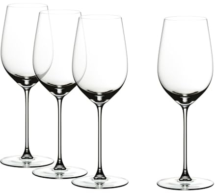 Riedel Veritas Riesling/Zinfandel Wine Glass, 4-Pack, Clear Crystal, Premium Machine-Made