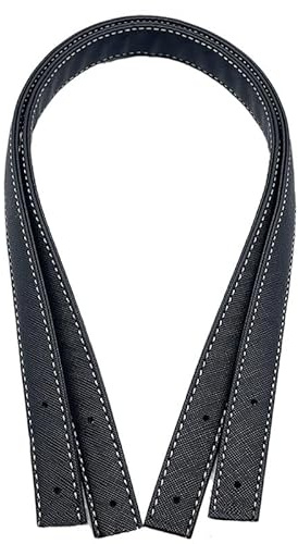YKAFADE 2 Stück Taschengriffe Aus PU Leder Lederriemen für Taschen Leder Tasche Gürtel Ersatz Griff Schultergurte Handtaschen Griffe mit Nieten Taschengurt Ersatz Handtaschenriemen für Tasche,Schwarz