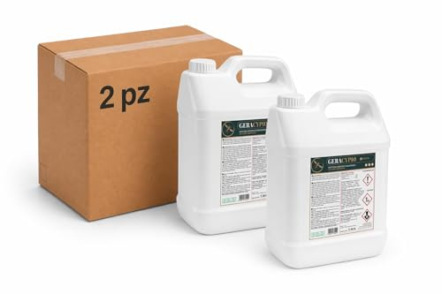 Ossian Geracyp 10 - Insetticida Antizanzare, Formiche, Scarafaggi, Insetti Striscianti e Volanti, Concentrato con Cipermetrina e Geraniolo, Effetto Residuale, Gradevole Profumazione (2 PZ, 5 LT)