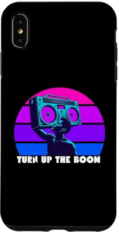 Boombox Retro 80's Boombox, Cassette de Musique rétro Turn Up The Boon Coque pour iPhone XS Max