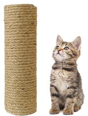 DECHOUS Cat Tree Scratch Post Replacement DIY Natural Wood Climbing Column with Twine Rope for Indoor Cats to Develop Healthy Scratching Habits and Protect Furniture