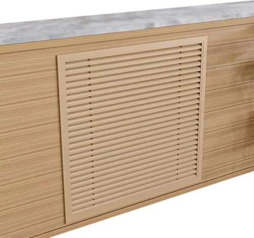 Grille d'aération décorative en alliage d'aluminium marron clair 60 x 60 cm pour mur latéral, plafond et sol, persienne de ventilation durable pour la maison et le bureau