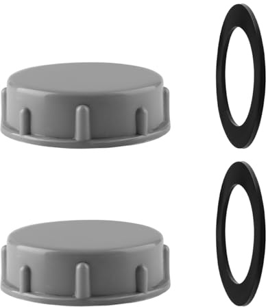 Lotsdonxia 45mm Blanking Cap 2-Pack - PVC Pipe End Seal with Washer for Kitchen Sink Waste, Washing Machine & Appliance Trap, Outdoor Drainage and Hose Thread Sealing