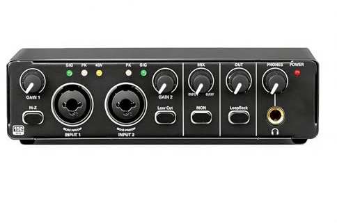 USB Audio Interface, USB Audio Interface for PC, 24-bit/192kHz Audio Mixer, Microphone Preamplifier, for Live Streaming, Recording Production, Professional Recording, Personal Recording.