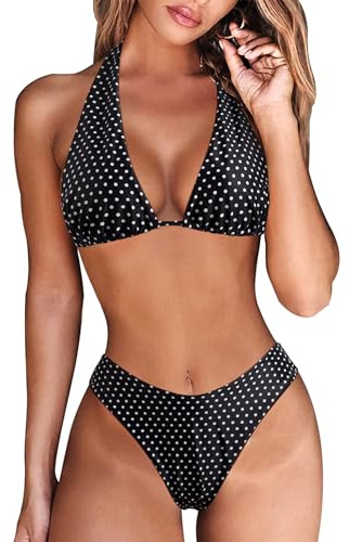 DOULAFASS Damen Bikini Set Sexy Bikini Brazilian Style Niedriger Taille String Triangel 2tlg Bikini