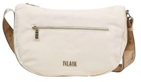 Alviero Martini 1A Classe Borsa a Tracolla Mezzaluna Stormy, Champagne, Nylon, 32x22x12 cm, con Cerniera
