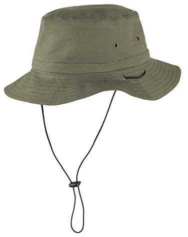 SCIPPIS Bush Hiker Outdoorhut Herren Damen – knautschbarer Sonnenhut mit Kinnriemen – Anglerhut – atmungsaktiv & UPF50+ Zertifiziert – Wanderhut (DE/NL/SE/PL, Alphanumerisch, L, Olive)