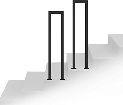 Advap Transitional Handrail for Cement Concrete Steps and Wooden Steps, Black Metal Stair Railing for Outside/Outdoor Steps, Exterior Steps Garden Terrace Decking Ground (Size : 45cm(1.5ft))