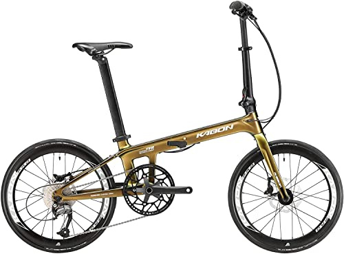 KABON Neues Upgrade Faltrad, 20 Zoll Carbon Fiber Rahmen mit Carbon Laufradsatz 9 Speed Mini City Bike Faltbares Fahrrad für Frauen Erwachsene Männer Ultra-Light