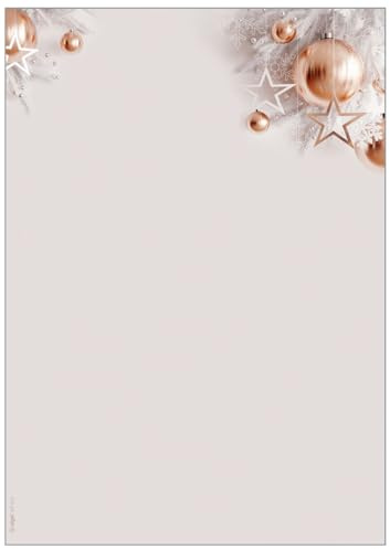 SIGEL DP429 Christmas Motif Papers Christmas in rose gold, 90 gsm, A4, 100 sheets