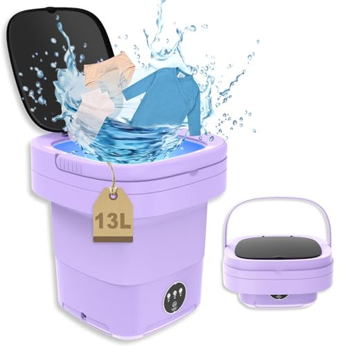 Mini Lavadora de 13 L, 2,2 kg - 3 Modos de Limpieza Profunda para Ropa Interior, de Bebé y Pequeña - Portátil para Camping, Viajes, Turismo y Dormitorio