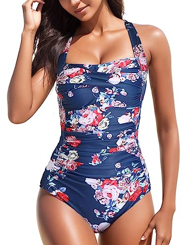 Maillot De Bain Gainant Ventre Plat Tankini Maillot'de Femme Grande Taille 52 54 56 Robe Grossesse Transbronzant 1 Pièce Tankinis Shorty Maillots Push Up Rembourré Une Ronde Bikini